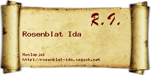 Rosenblat Ida névjegykártya
